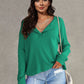 Women's Fashionable Casual All-match V-neck Long-sleeved Top