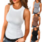 Chemise basique à col rond sans manches pour femme, haut de sport décontracté, été