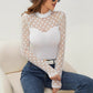 Mesh Dot Patchwork Stand-up Collar Pullover Slimming All-match Women's Long Sleeve