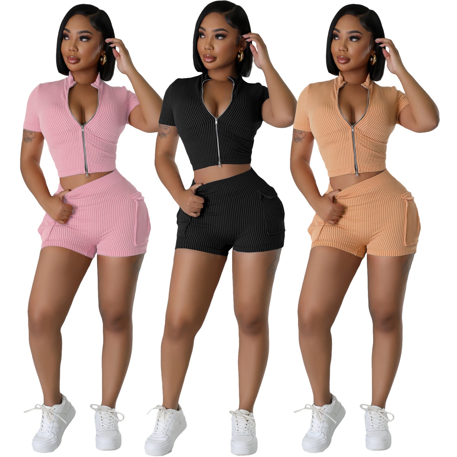 Fashion Two-way Zipper Casual Suit