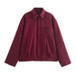 European And American Fashion Zipper Pocket Jacket Jacket Short Skirt