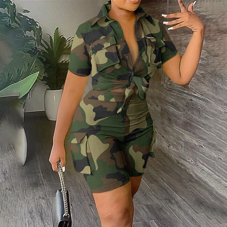 Ensemble chemise et short tendance pour femme
