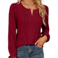 Women's V-neck Long Sleeve Stripes Top