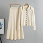 Fashion Slim Fit Women's Sweater Cardigan Skirt Two-piece Set