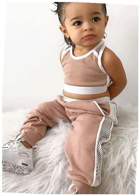 Gilet de sport en coton pour filles, couleur unie, tricoté, élastique