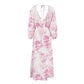 Elegant V-neck Lantern Sleeve All-matching Printed Dress