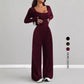 Womens Fashionable Casual Solid-Color Jumpsuit