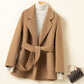 Manteau en laine coupe slim, double face, pure laine et cachemire