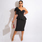 Robe décontractée à manches longues et col rond pour femme