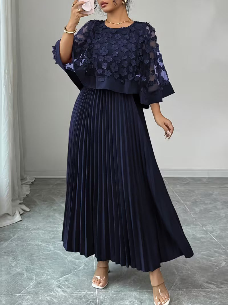 Womens New Elegant & Sophisticated 3D Floral Mesh Patchwork Dress