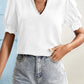 Women's Fashion V-neck Lantern Sleeve Splicing Lace Top