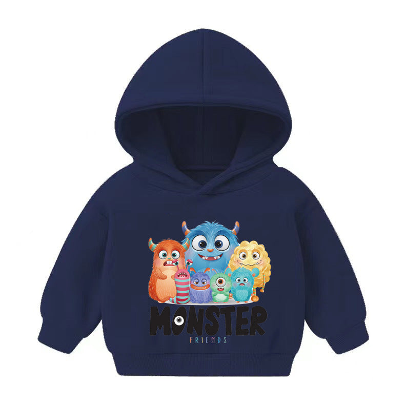 Boys And Girls Hooded Sweater And Cashmere Children's All-match Long-sleeved Clothes