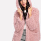 Manteau en peluche à capuche en laine d'agneau pour femme
