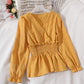 Puff Sleeve Tunic With Ruffled Blouse