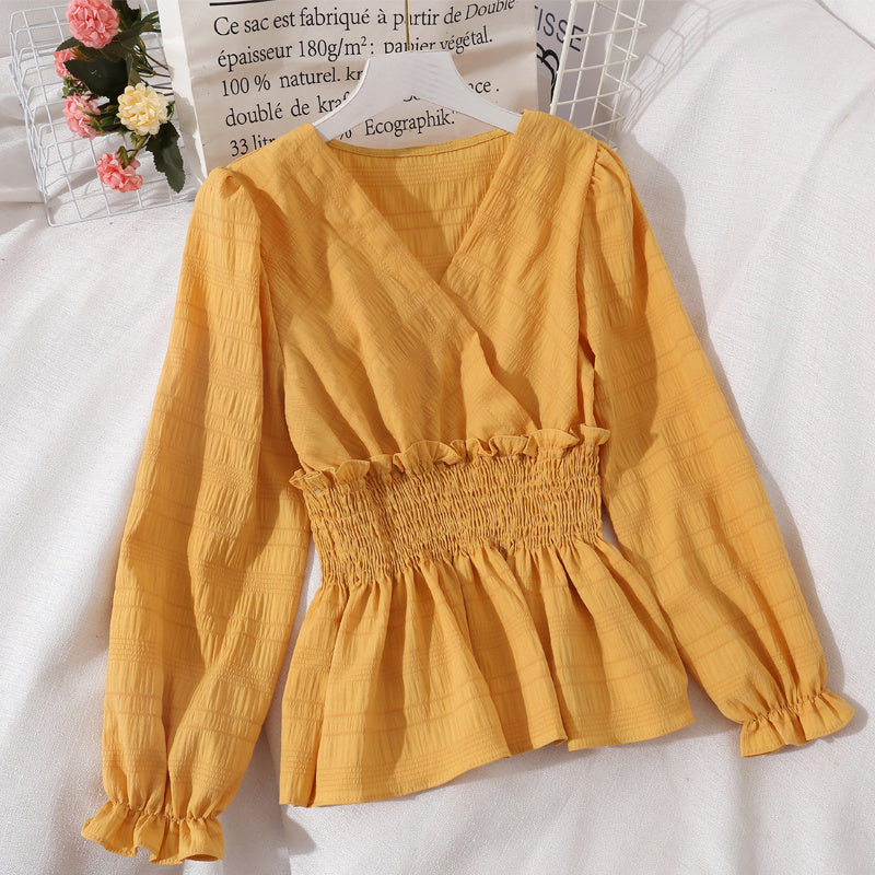 Puff Sleeve Tunic With Ruffled Blouse