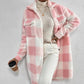 Women's Fashion Polo Collar Plush Plaid Coat