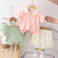 Girls Summer Short Sleeve Shorts Two-piece Set