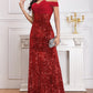 Elegant Sequins Off-shoulder Dress