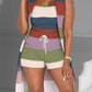 Sunken Stripe Mixed Color Three-piece Suit