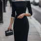 Sexy Strapless Black Patchwork Dress