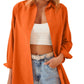 Women's Fashion Casual Solid Color Single-breasted Long Sleeve Shirt