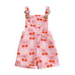 Baby Flower Cherry Print Suspender Pants