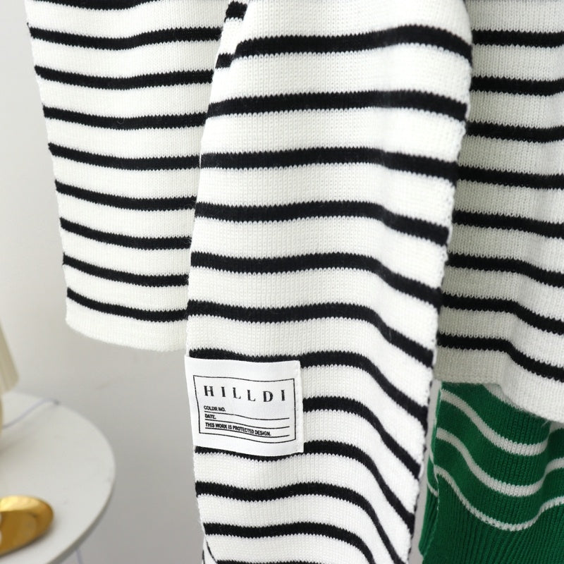 Women's Pinstripe Shoulder Cape Sweater