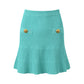 New Round Neck Metal Button Knitted Top Mid-length Dress Set