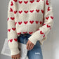 Loose Heart Jacquard Pullover