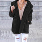 Pure color cardigan hooded lamb velvet coat top