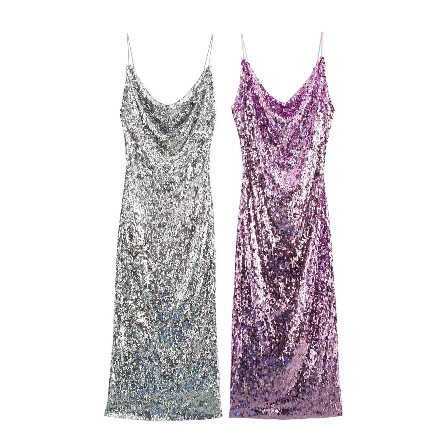 Robe jupe mi-longue élégante à la mode européenne et américaine avec décoration en perles