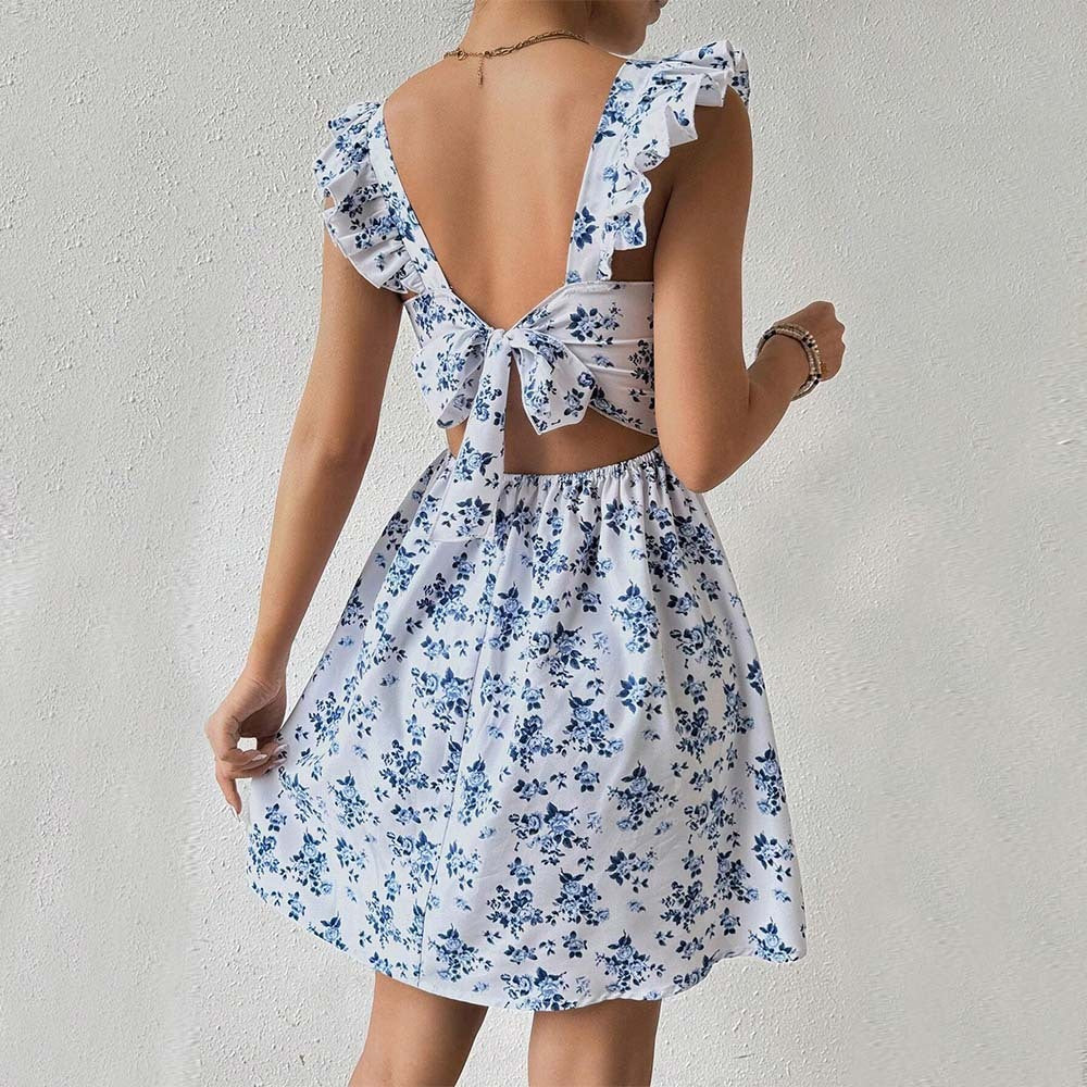 Robe fleurie ajustée à la mode pour femmes