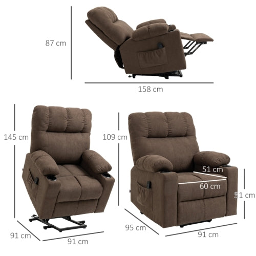 HOMCOM Electric Riser And Recliner Chair For Elderly, Power Lift Recliner Chair With Remote Control