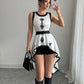 Irregular Contrast Color Vest Dovetail Sleeveless Pullover Top Women's Clothing