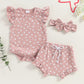 Combinaison à manches volantées et motif floral pour garçons et filles