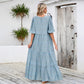 Djellaba Loose Round Neck Shirt With Half Sleeve Dress