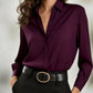 Women's Solid Color Loose Button Lapel Shirt