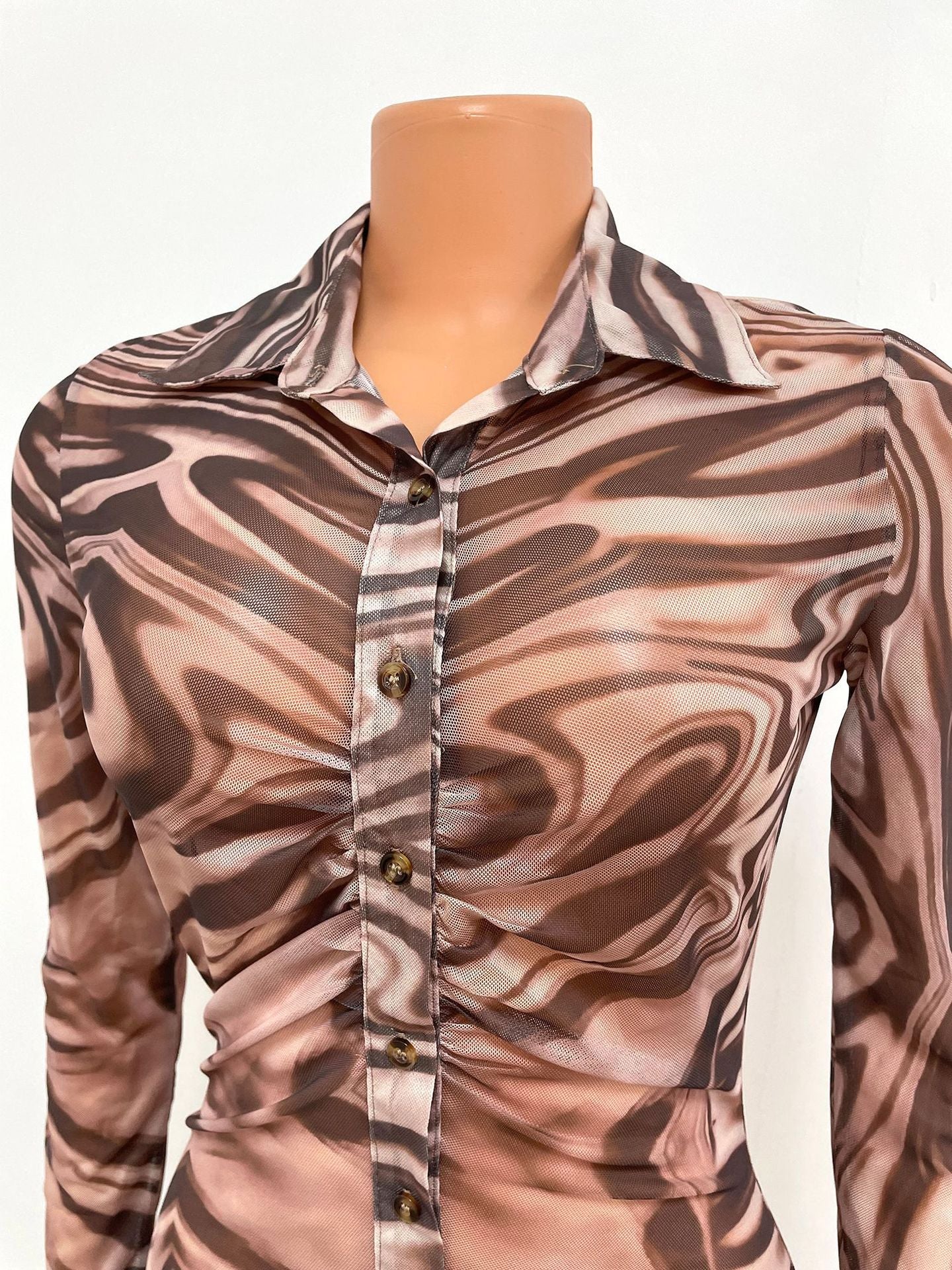 Robe moulante sexy en maille imprimée pour femme