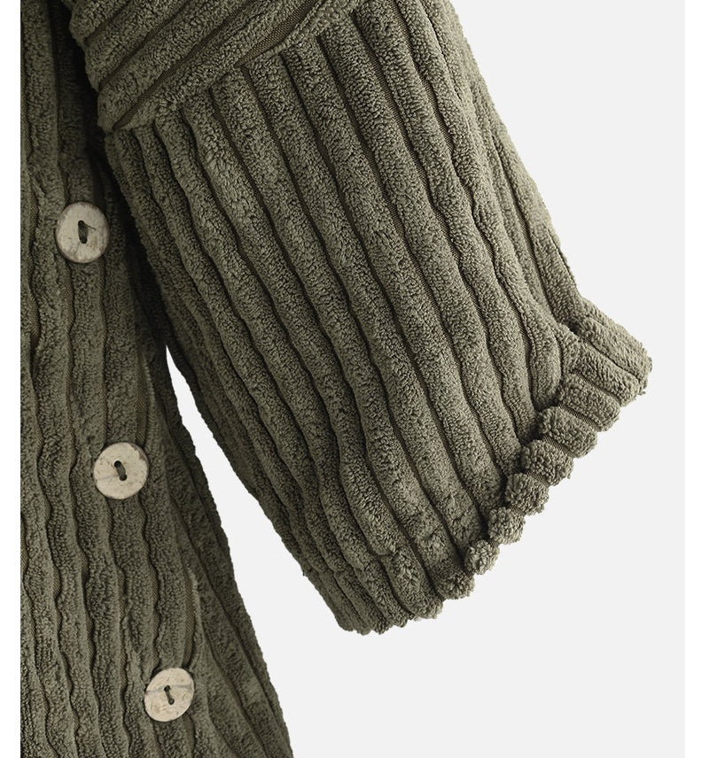 New Style Loose Plus Size Retro Corduroy Coat