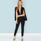 Women's deep V-neck Jumpsuit pants