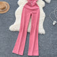 Single-breasted High Waist Slimming Slim Fit Backless Denim Jumpsuit