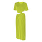 Spice Girl Waisted Long Dress Cold Wind Slim Kink Hollow Pleat Loose
