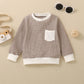 Pull rayé à manches longues et poches pour fille