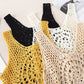 Retro Blouse Bohemian Hollow Knitted Short Ethnic Style Tassel Suspender Vest