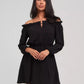 Womens Fashion Casual Solid-Color Off-the-Shoulder Dress