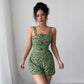 Spaghetti-strap Floral Print Shorts Two-piece Set