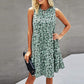 Robe d'été ample sans manches à pois pour femme, avec poche, style débardeur décontracté, mini robe d'été