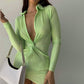 Fashionable New L-neck Twisted Tight-fitting Dress