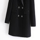 European and American Style Silk Satin Texture Lapel Velvet Coat