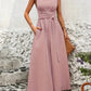 Womens Casual Chic Asymmetrical Twist-Waist Dress